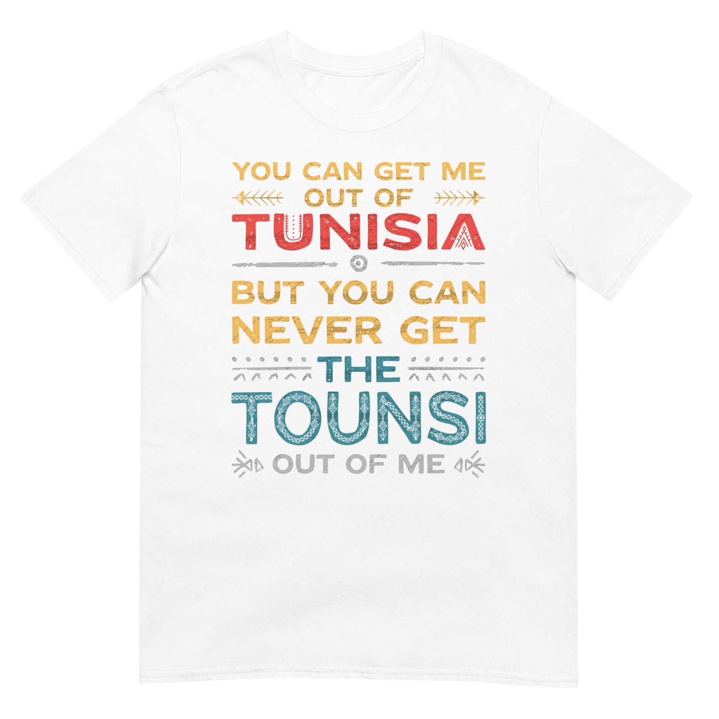 T-shirt unisexe Citation patriotique tunisienne Tounsi