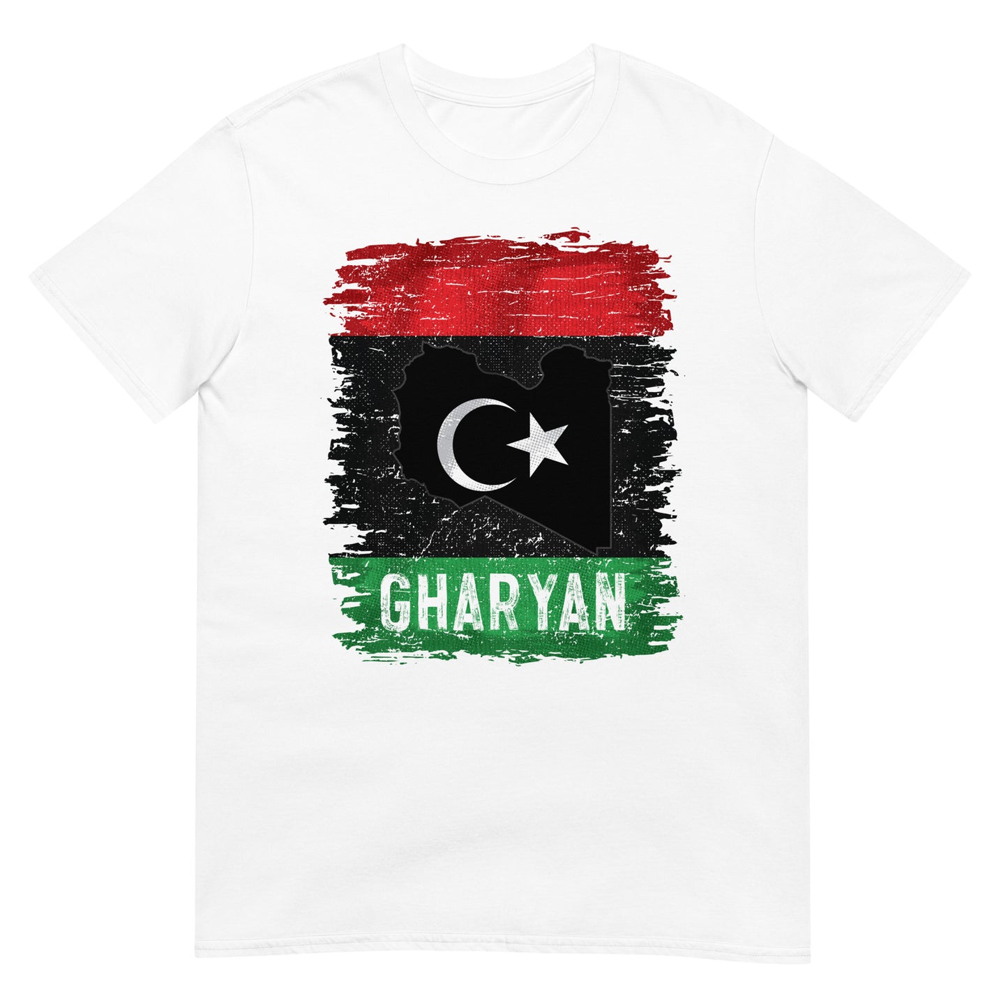 Libyan Flag, Map & City - Gharyan Unisex T-shirt