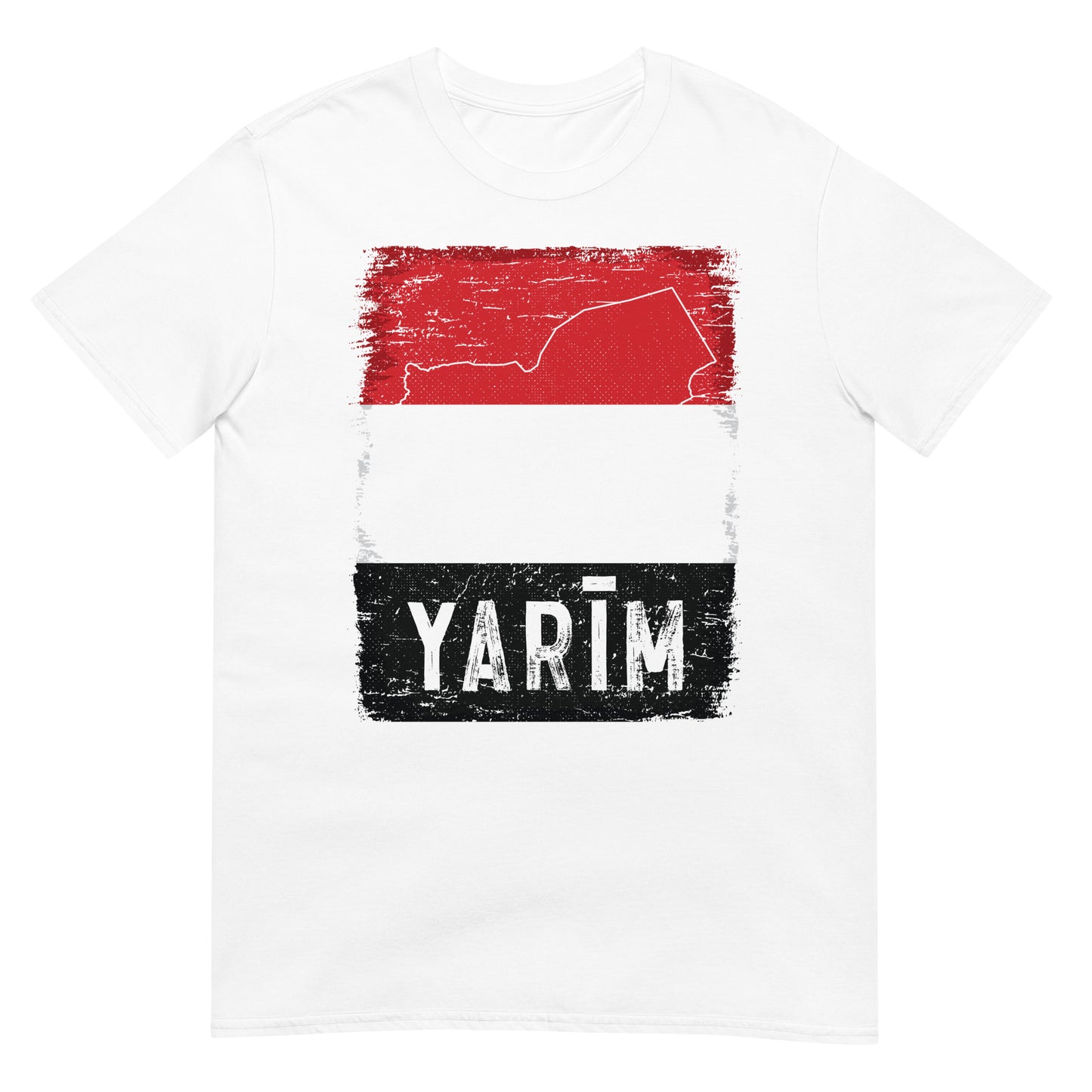 Jemen-Flagge und Stadt – Yarīm Unisex-T-Shirt