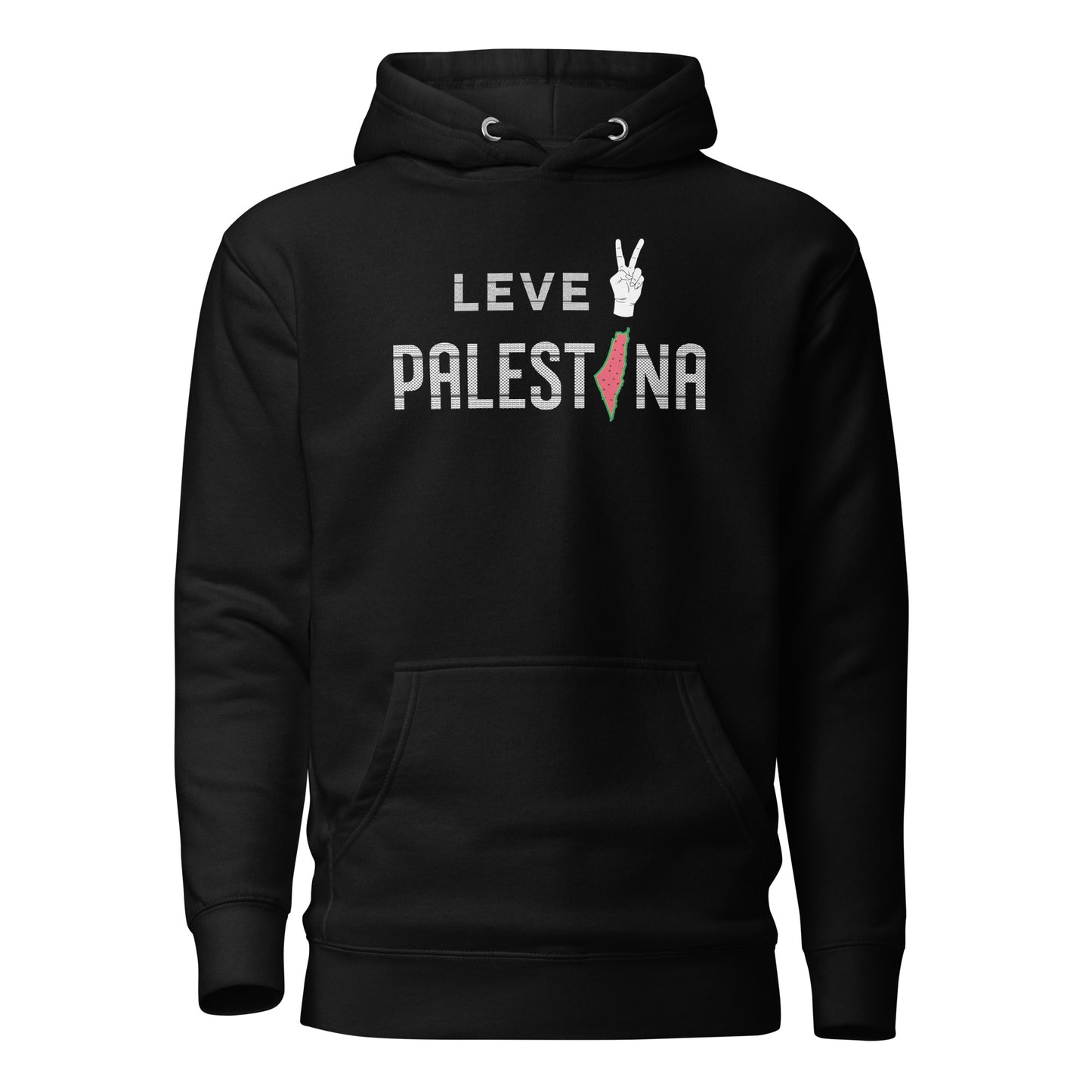 Leve Palestina - Kufiya Unisex Hoodie Black