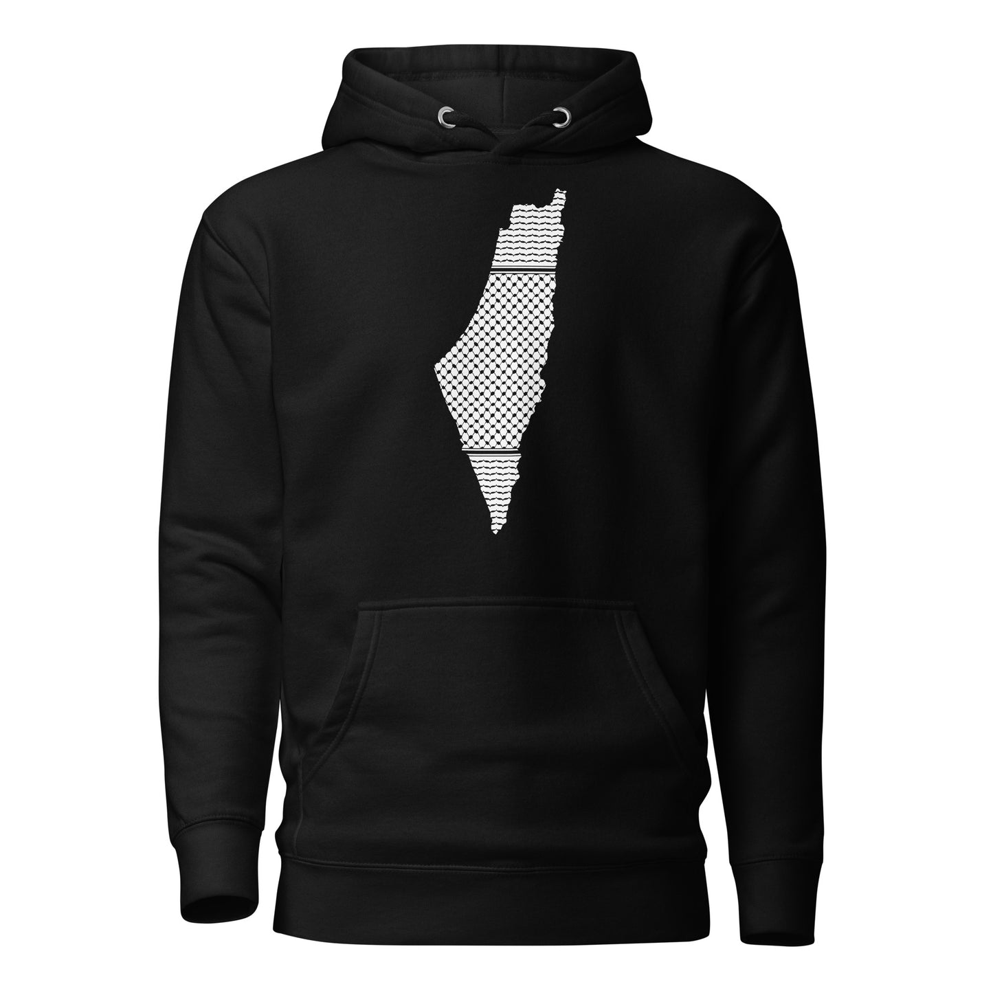 Palestine Map with Kufiya Pattern Unisex Hoodie