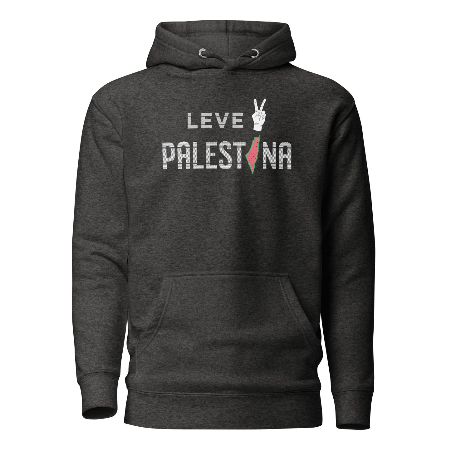 Leve Palestina - Kufiya Unisex Hoodie Charcoal Heather