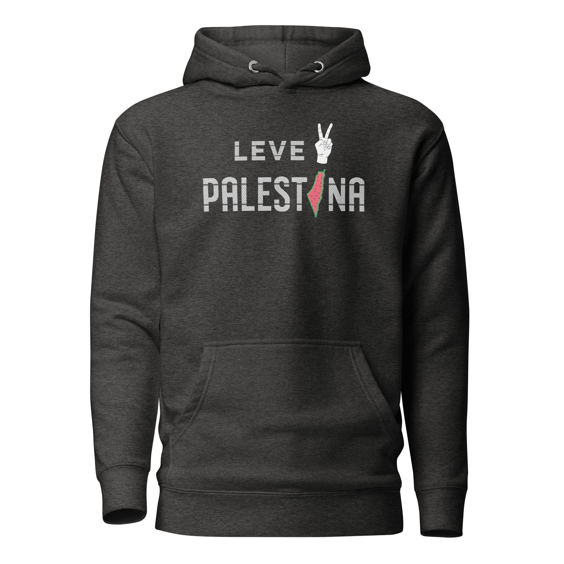 Leve Palestina - Kufiya Unisex Hoodie Charcoal Heather