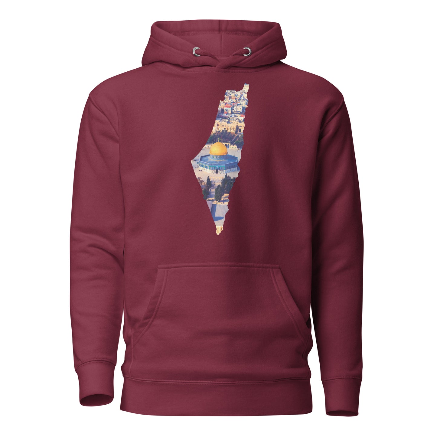 Palestine Map with Al-Quds Unisex Hoodie