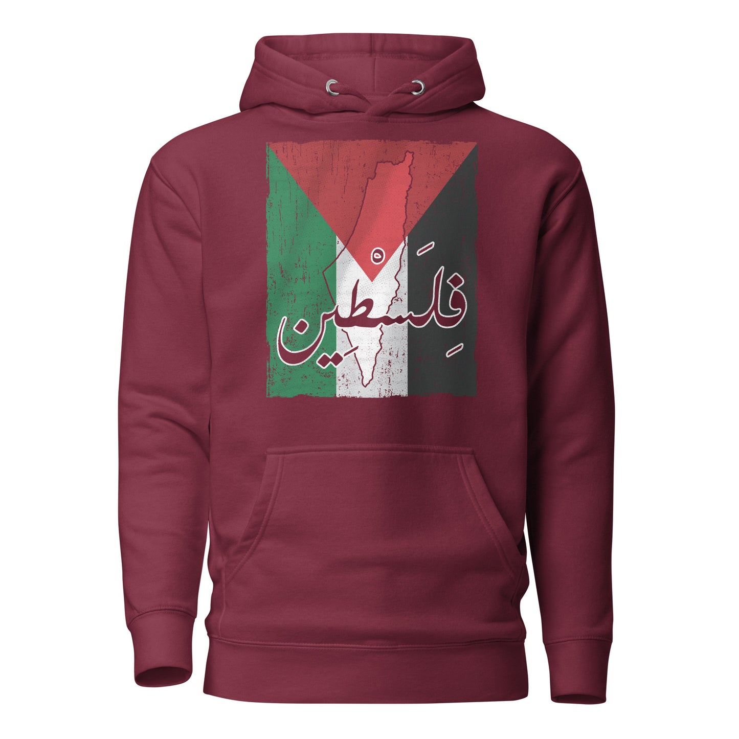 Palestine - Flag, Map, and Arabic Script Unisex Hoodie