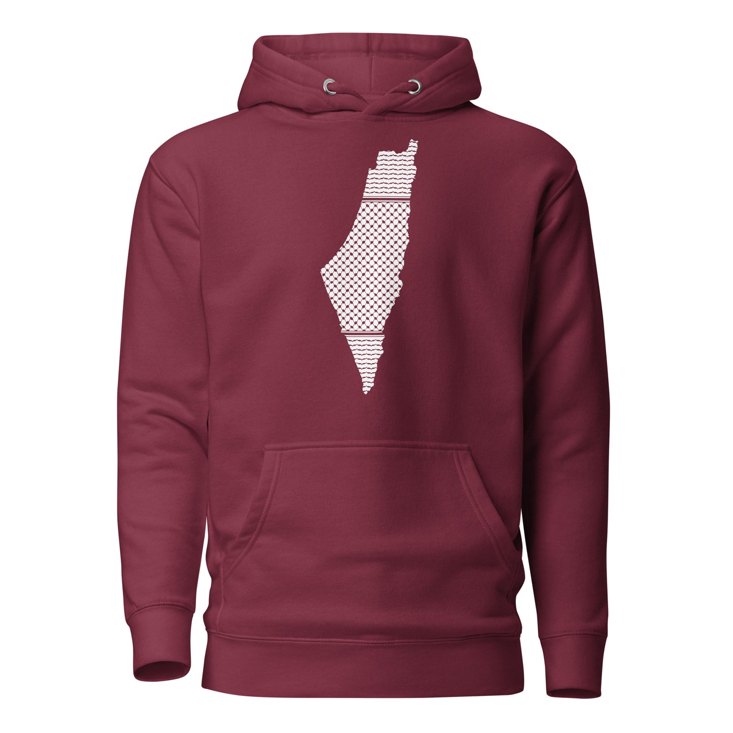 Palestine Map with Kufiya Pattern Unisex Hoodie