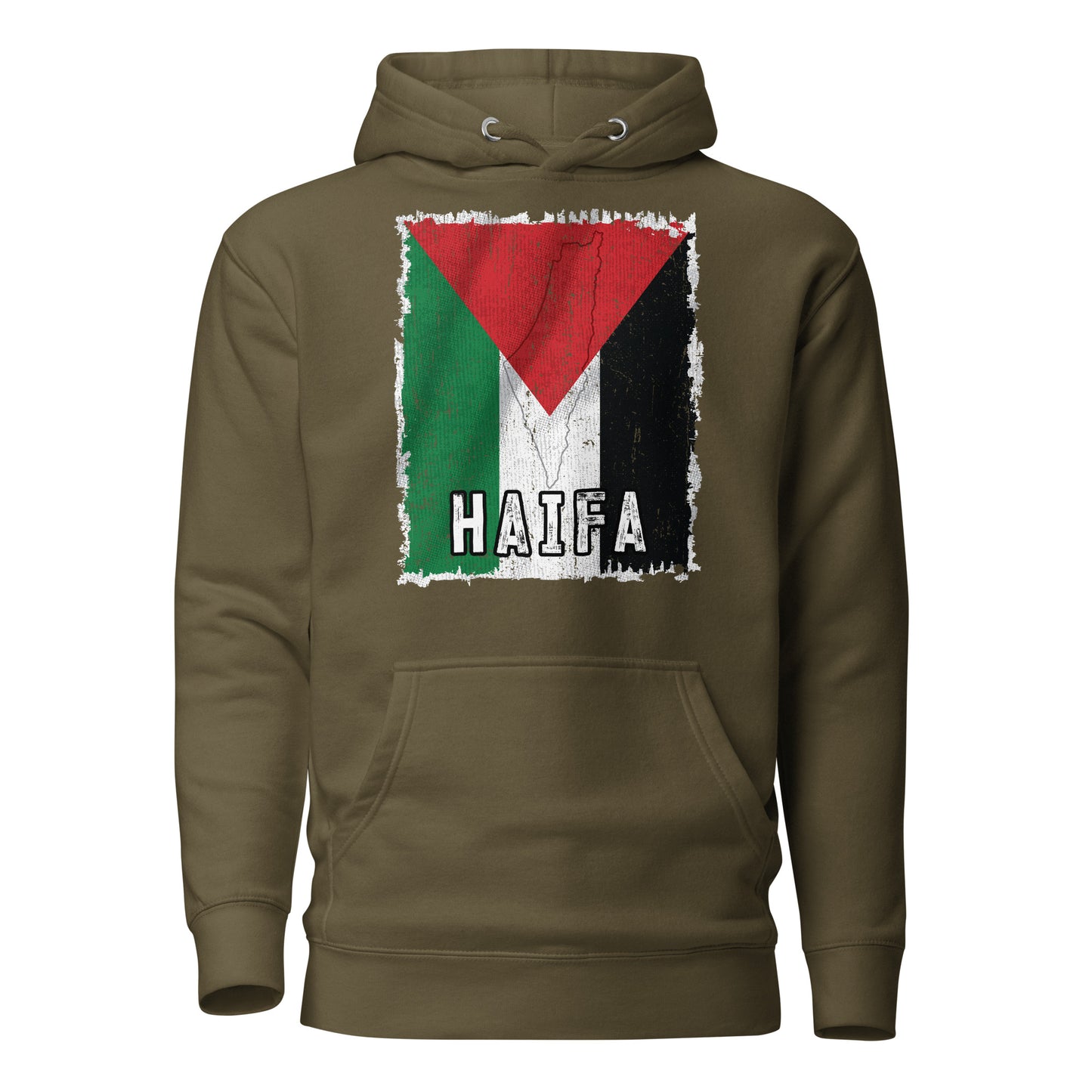 Drapeau et ville de Palestine - Sweat à capuche unisexe Haïfa