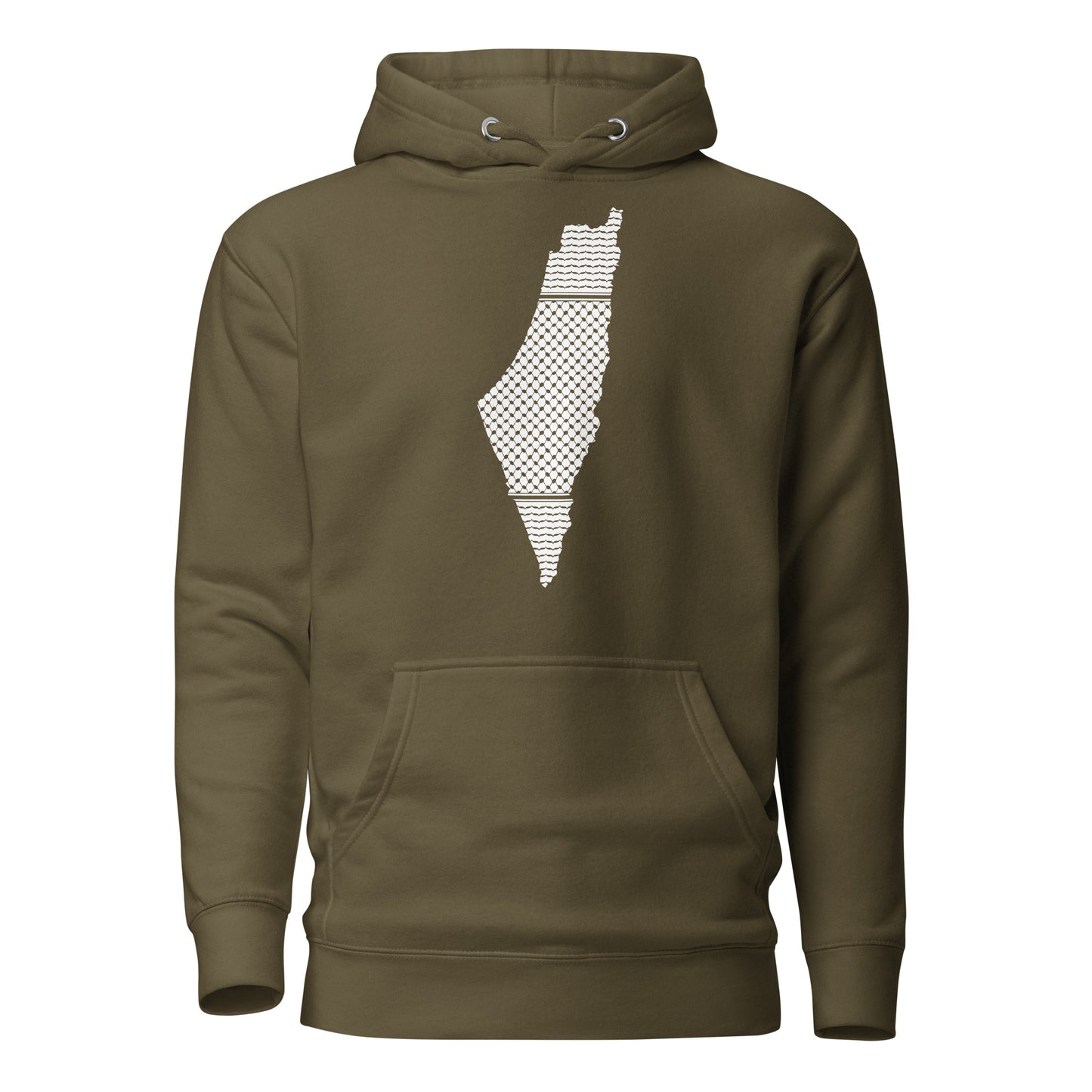 Palestine Map with Kufiya Pattern Unisex Hoodie