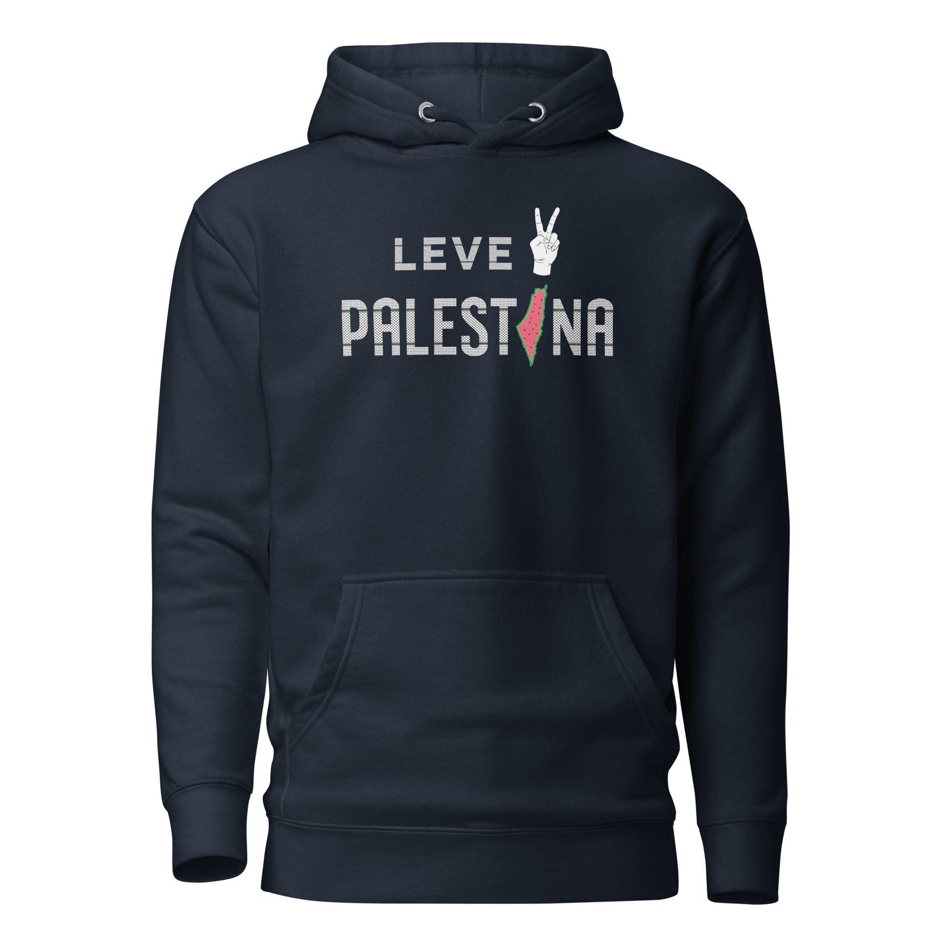 Leve Palestina - Kufiya Unisex Hoodie Navy Blazer