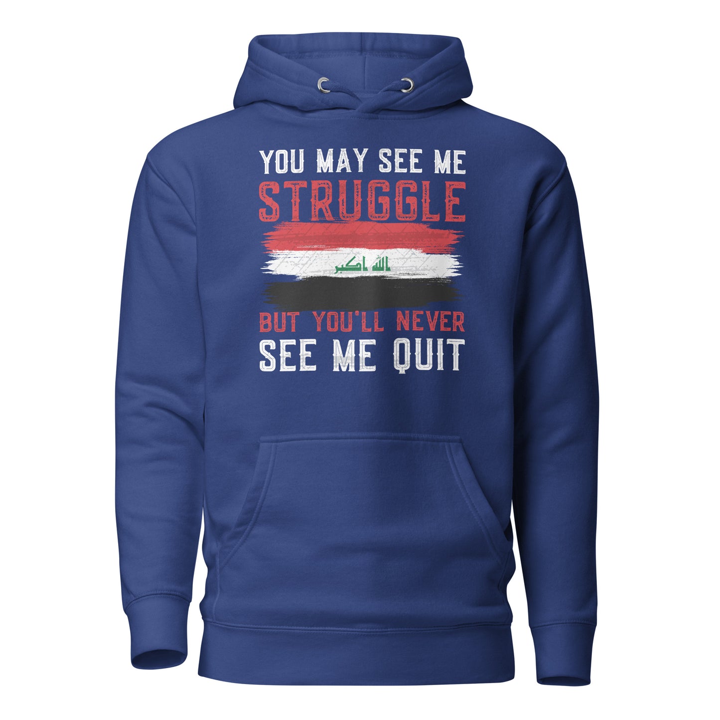 Perseverance Quote with Flag of Iraq Unisex Hoodie